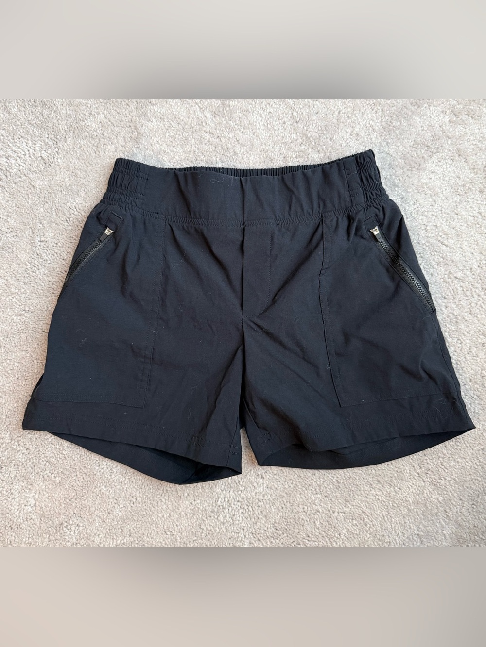 Merrell Black Women's Elastic-Waist Athletic Shorts - Size M - Recycled Nylon